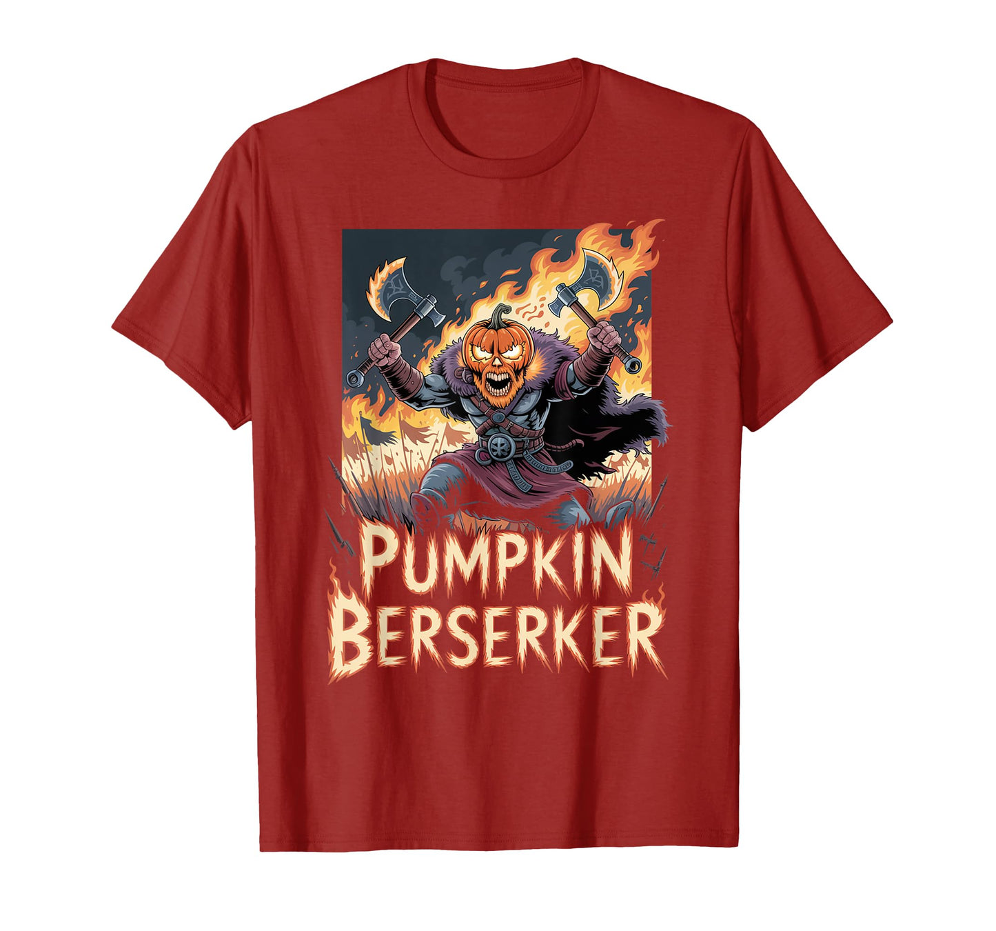 Pumpkin Warrior - Halloween Norse Mythology Berserker Viking T-Shirt