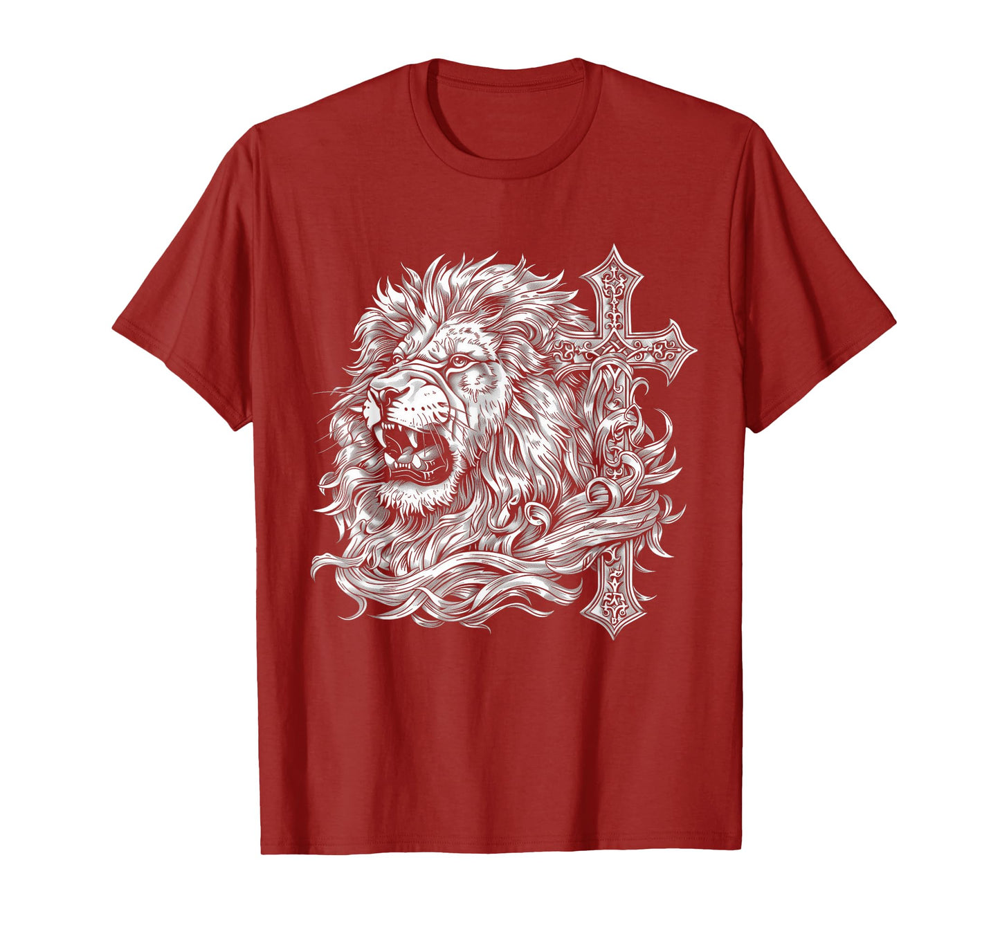 Christian Lion Of Judah Cross Jesus Religious Faith T-Shirt