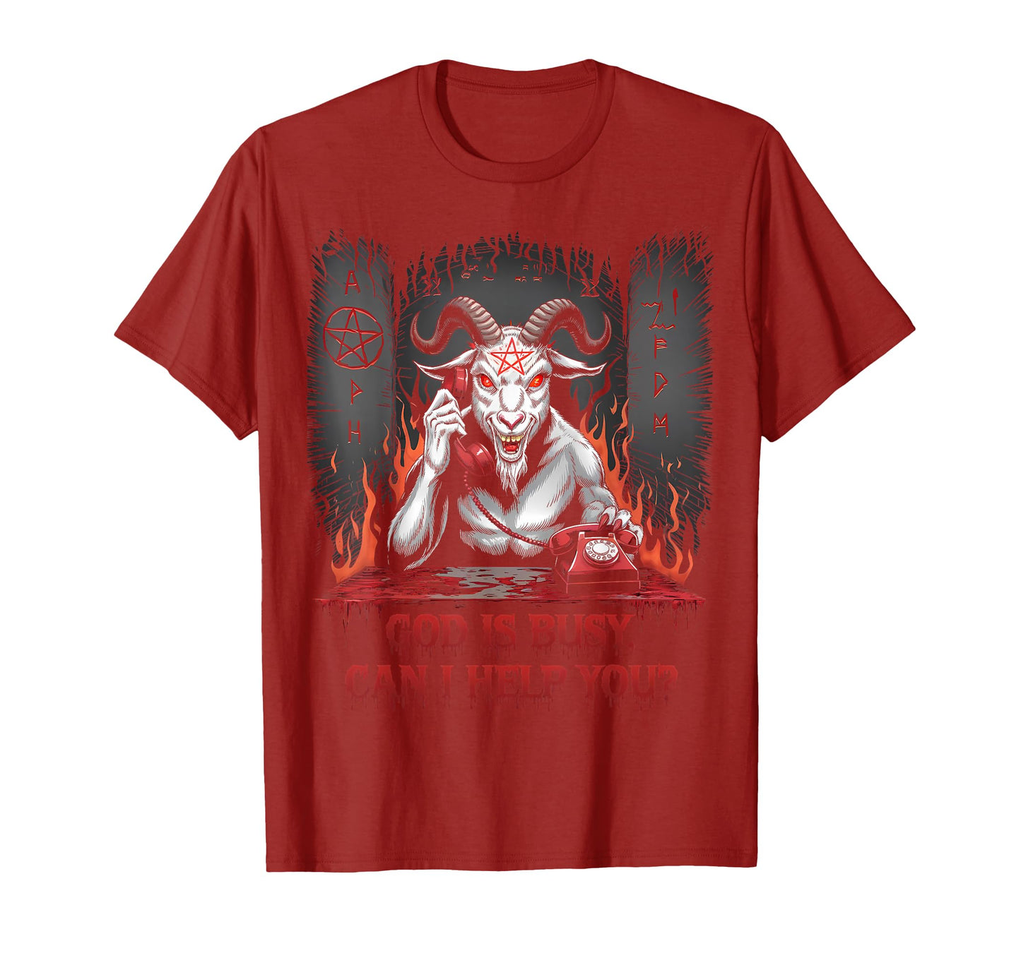 Satanic Goat Office Demon Occult Funny Sarcastic T-Shirt