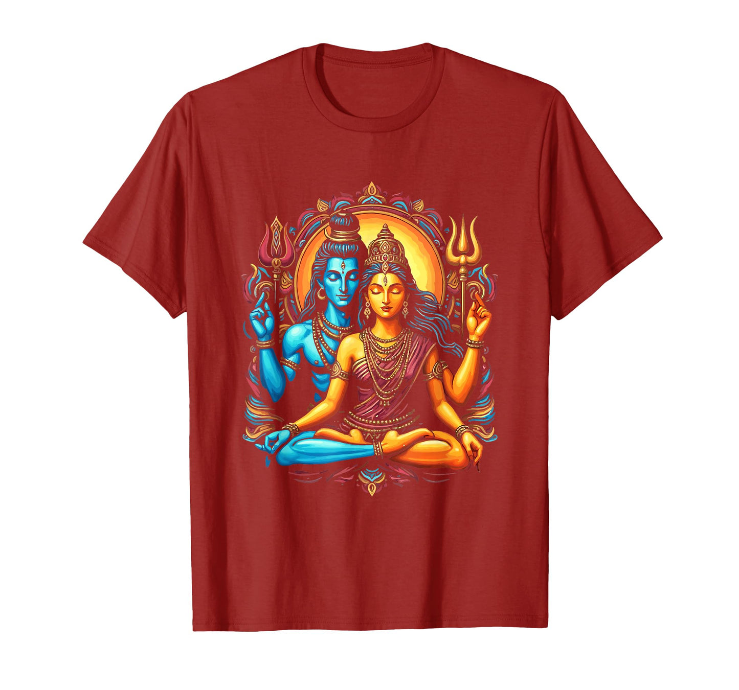 Lord Shiva Durga Hindu God Mahadeva Goddess Parvati T-Shirt