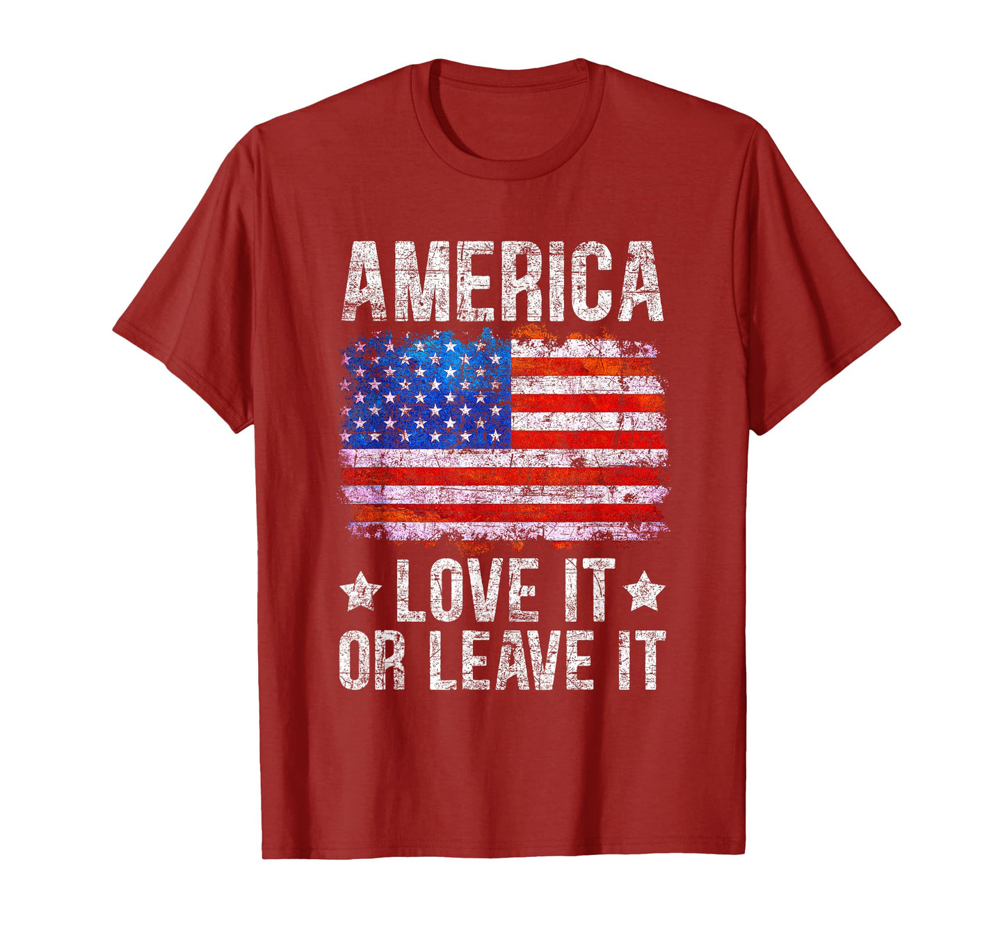 America Love It Or Leave It Patriotic Phrase T-Shirt for Women Men