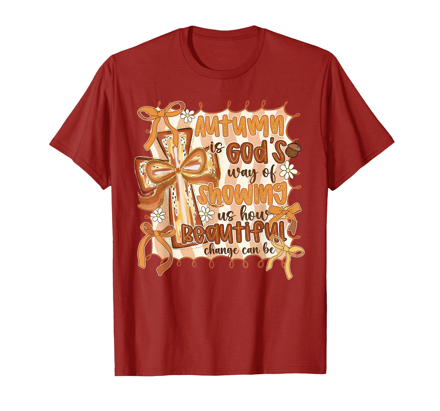 Preppy Autumn Is God's Way Floral Christian Fall T-Shirt