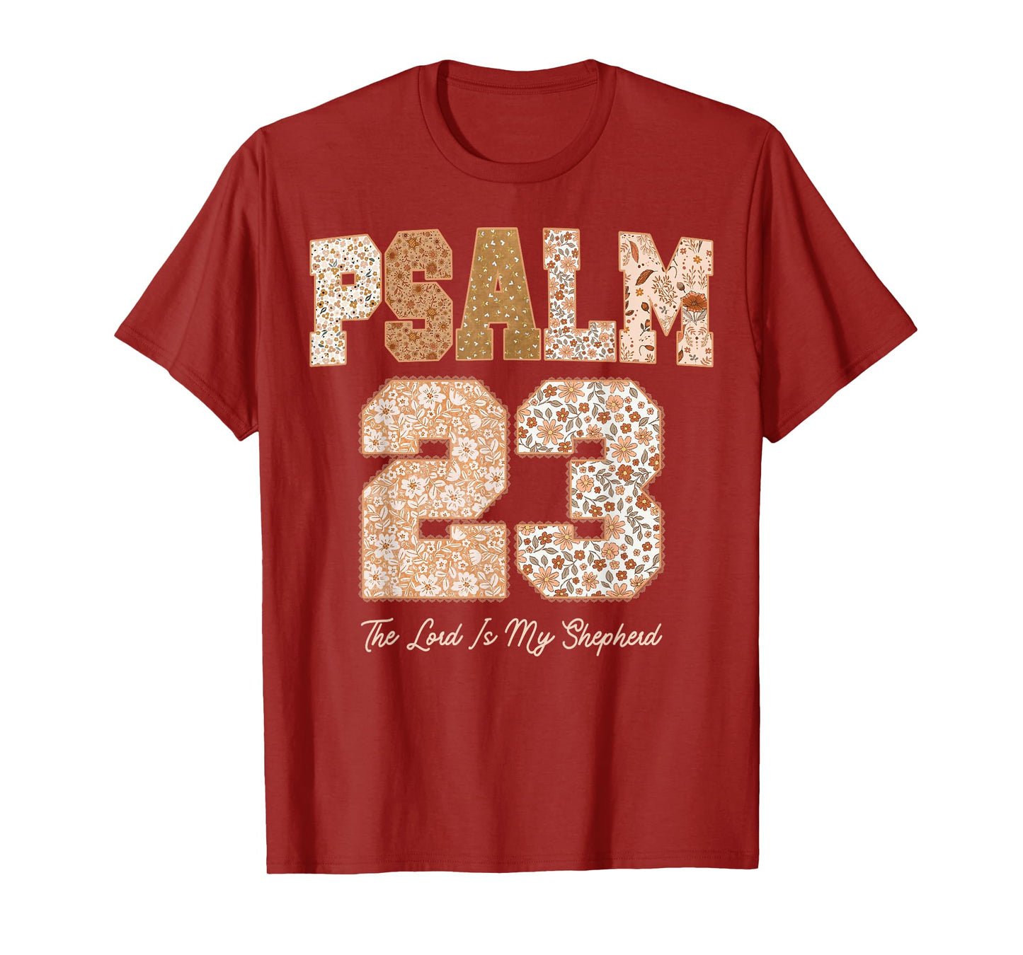 Floral Fall Autumn Psalm 23 The Lord is My Shepherd T-Shirt