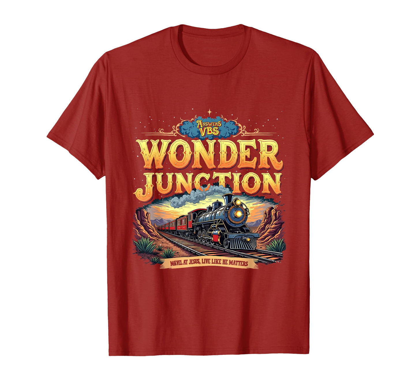 Vintage Wonder Junction VBS Train Theme Christian Design T-Shirt