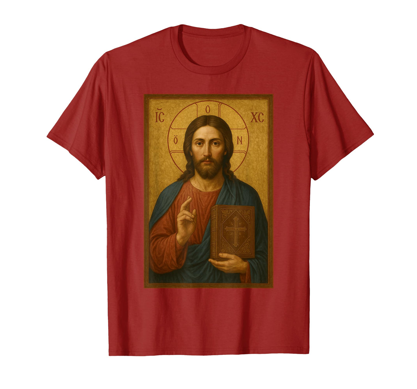 Jesus Christ with The Holy Bible Icon - Orthodox Icon T-Shirt