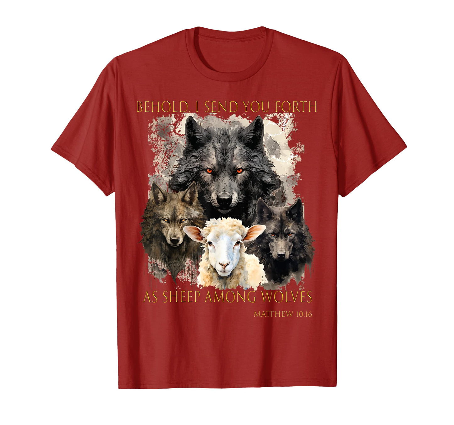 Christ Sheep among wolves John 3:16 Yeshua Religious Gospel T-Shirt