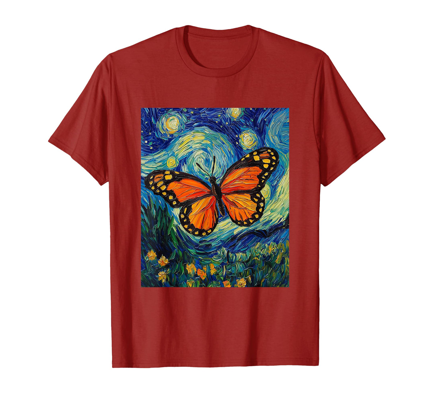 Cute Butterfly - Van Gogh Style - Starry Night T-Shirt