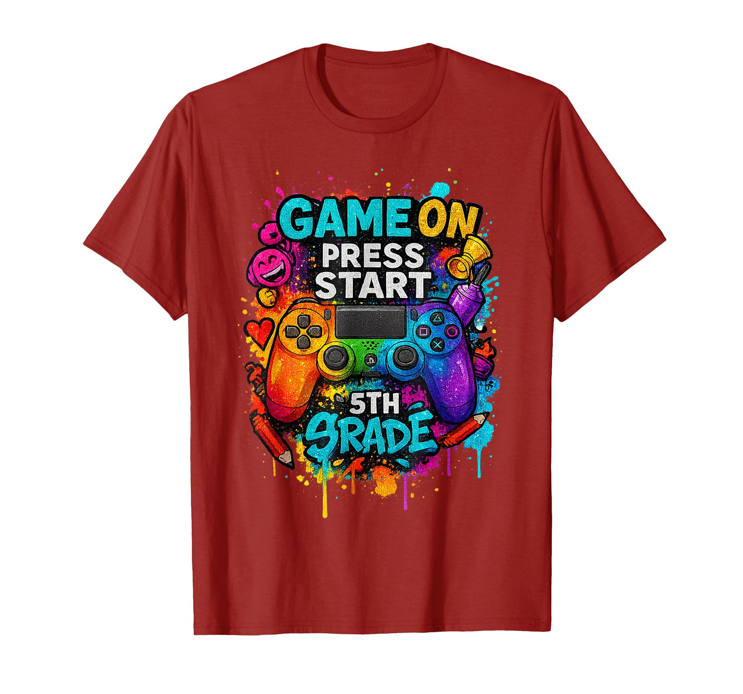 Game On 5th Grade Gamer Boys Kids Back To School First Day T-Shirt