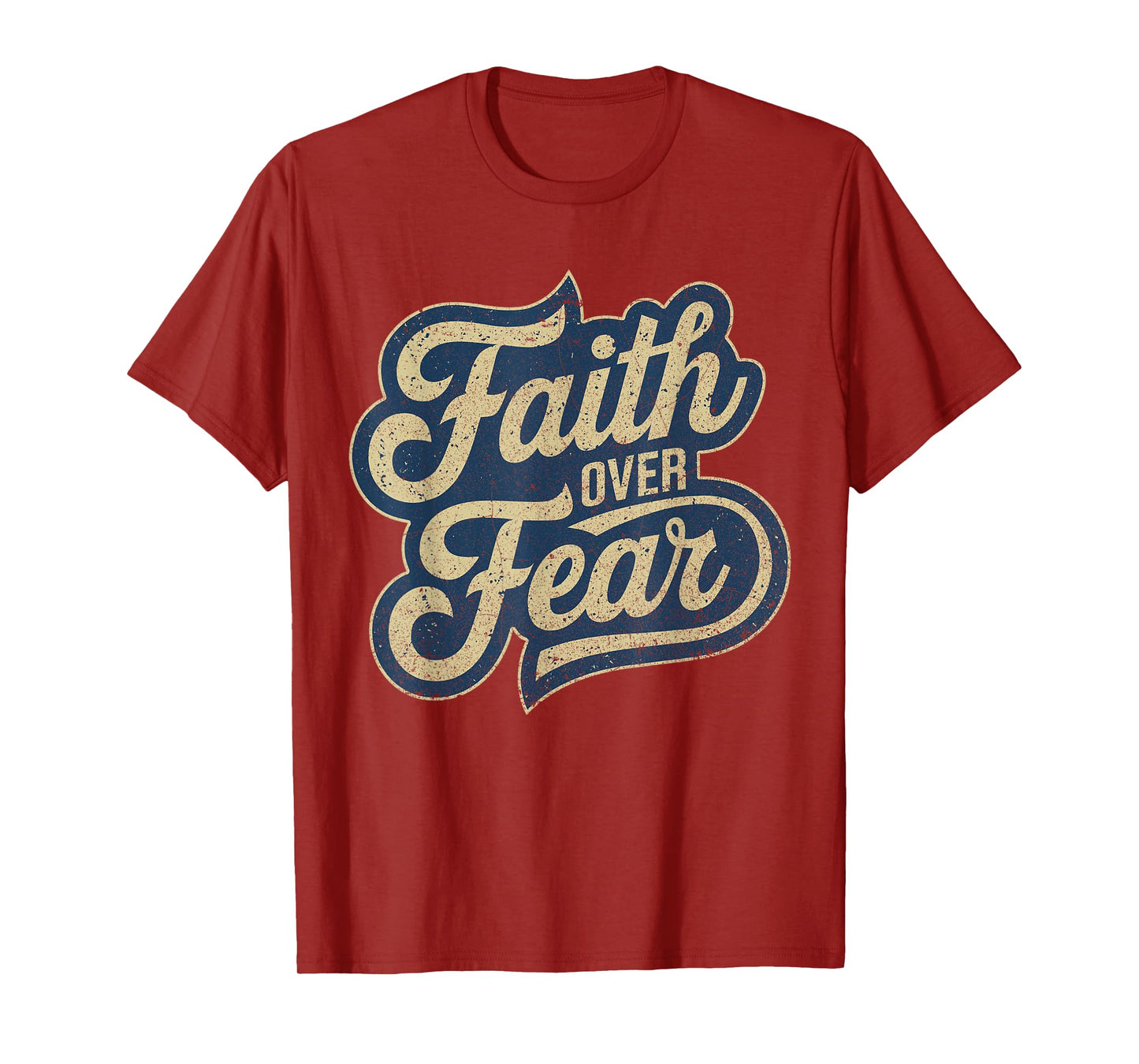 Faith Over Fear Christian Inspirational Graphic T-Shirt - Unisex, Black, Small