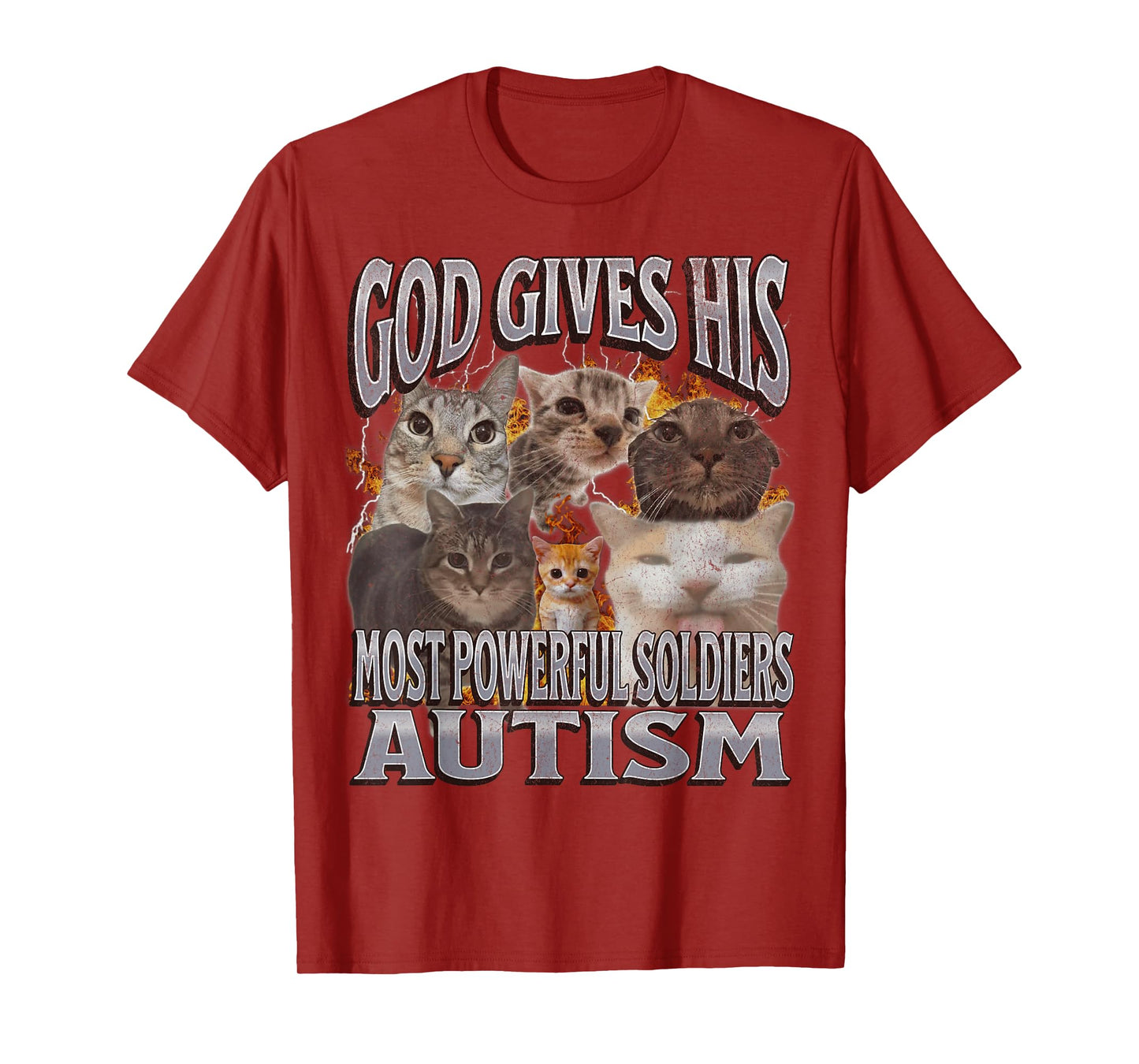 God Gives His Most Powerful Autism Funny Cat Meme Bootleg T-Shirt for Men Women
