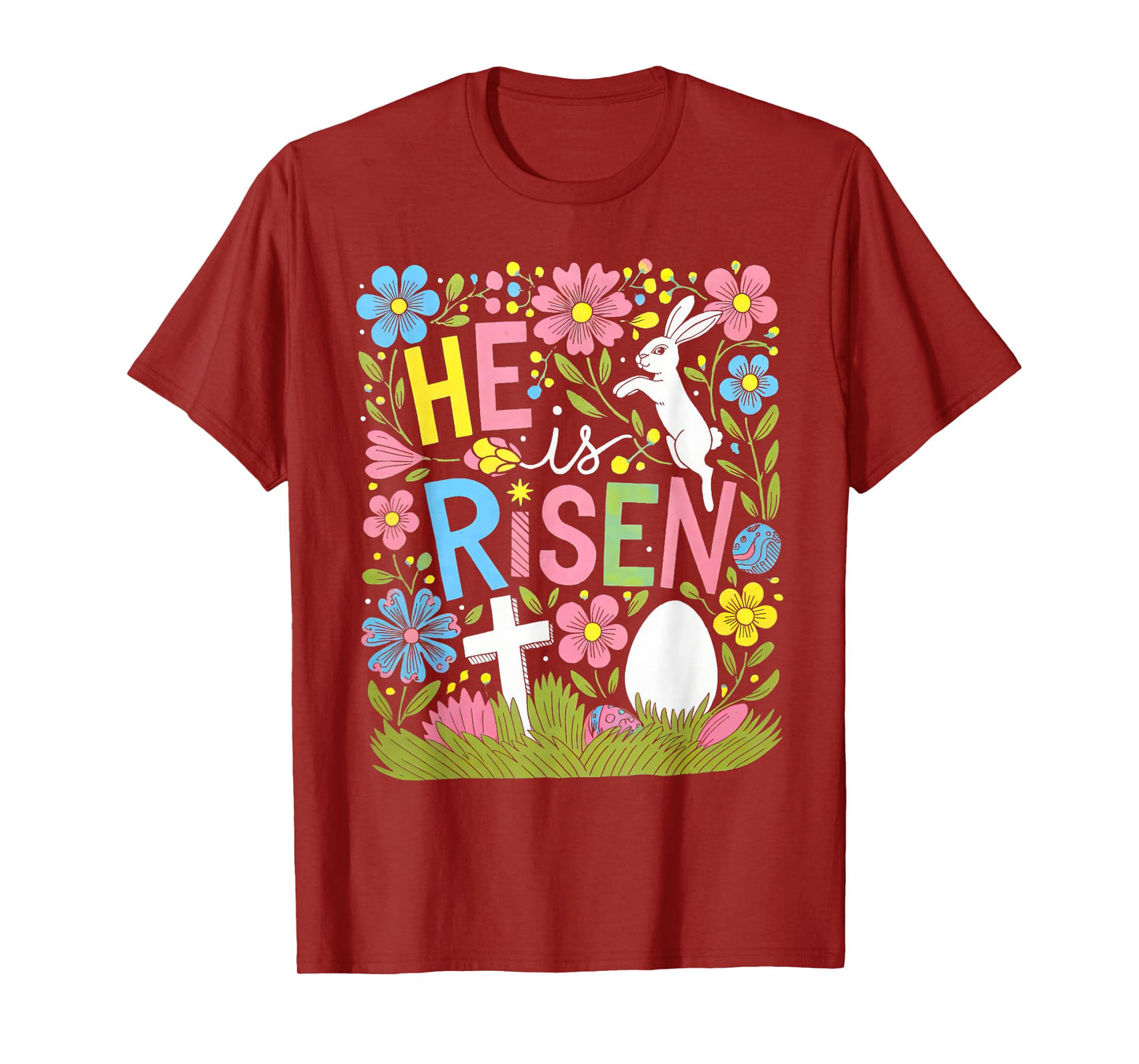 He Is Risen Easter Cross Coquette Jesus Christian Religious T-Shirt