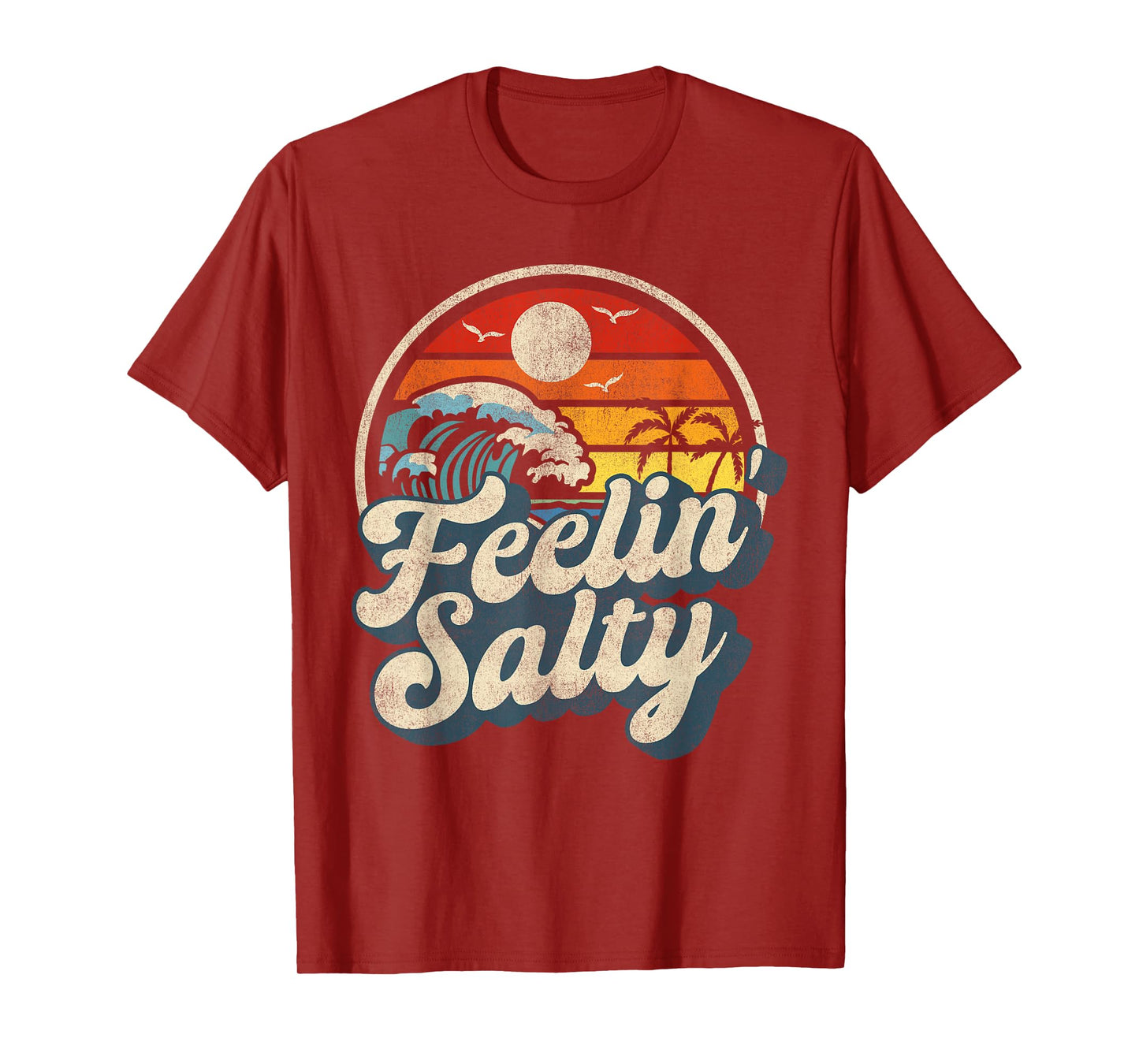 Feelin' Salty Summer Beach Vintage Wave T-Shirt