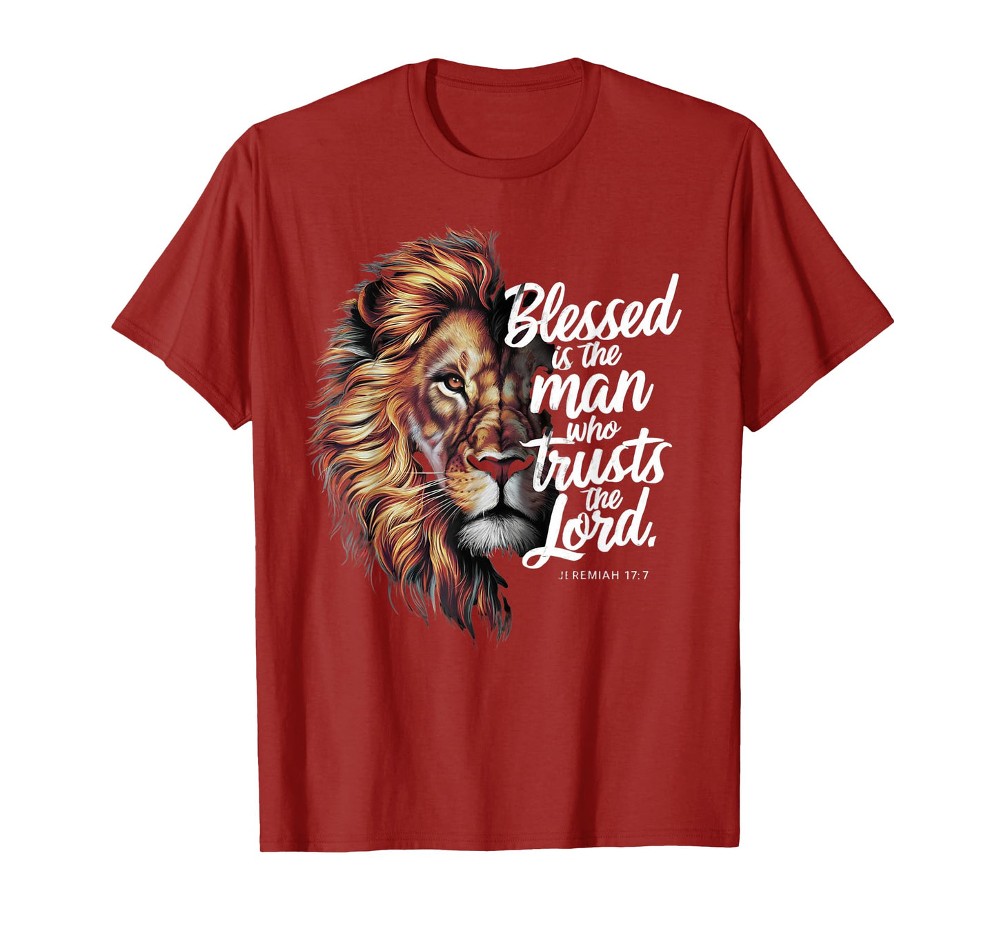 Blessed Christian God Jesus Faith Bible Verse Jeremiah Lion T-Shirt