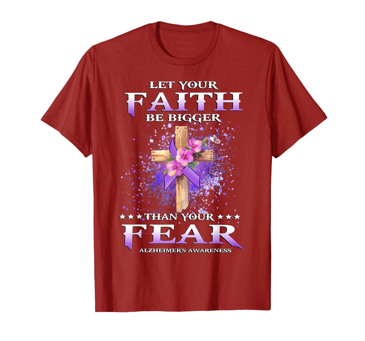 Faith Over Fear Alzheimer's Awareness Support Christian T-Shirt