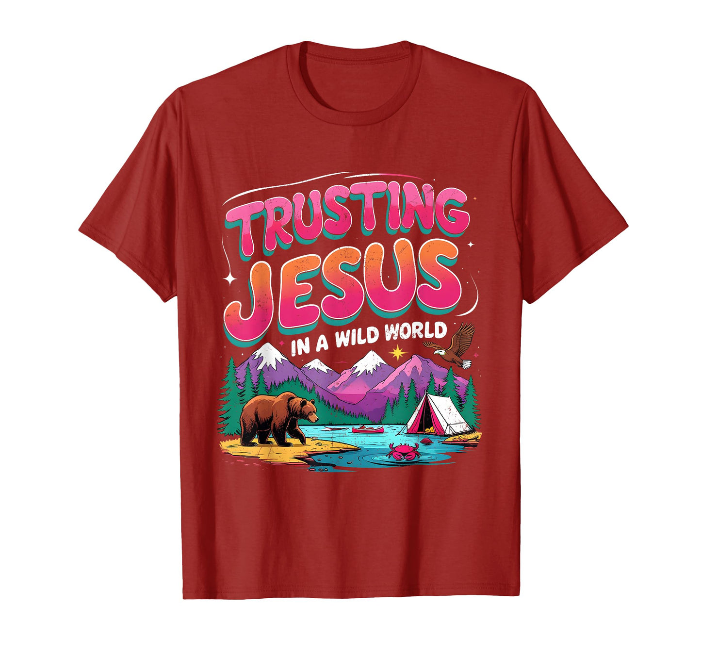 Trusting Jesus in a Wild World VBS 2025 Camping Theme T-Shirt