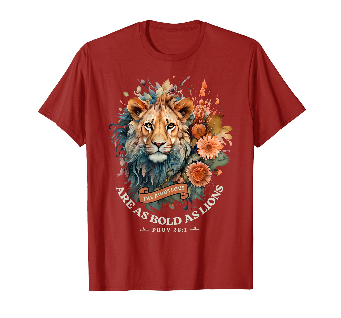 Christian The Righteous Are Fearless Lion of Judah God Faith T-Shirt