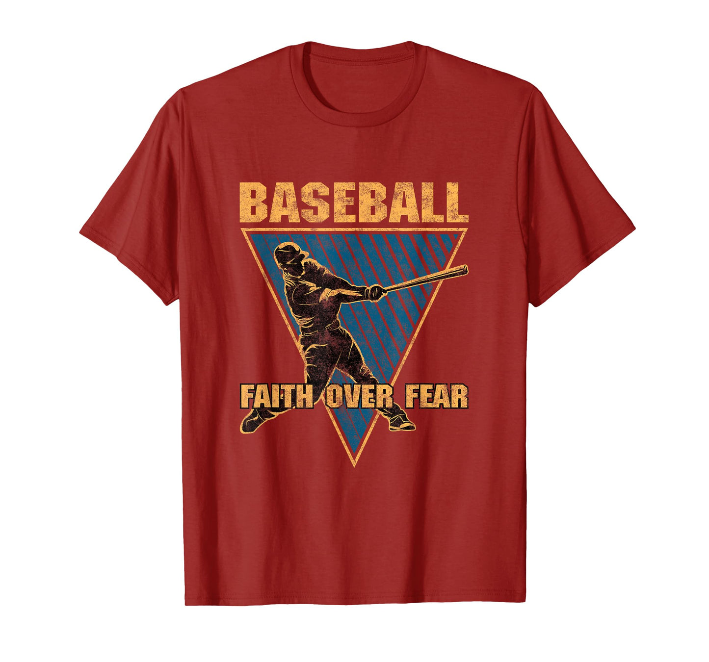 Baseball Faith Over Fear Player Coach Fan Sport Game Day T-Shirt