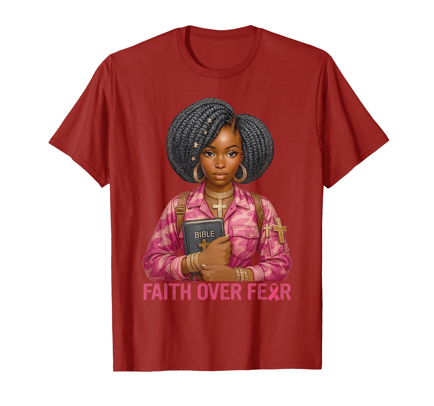 Choose Faith Over Fear Bible Cancer Awareness T-Shirt