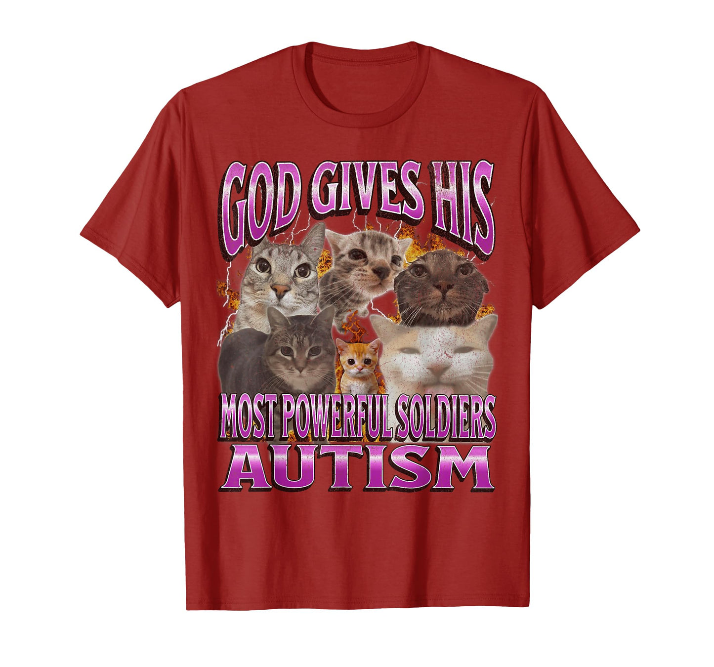 God Gives His Most Powerful Autism Funny Cat Meme Bootleg T-Shirt for Men Women