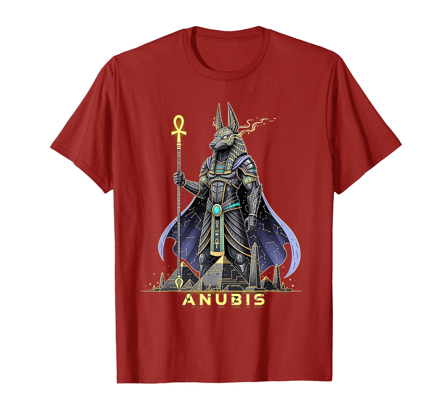 Anubis God King Pharaoh of Egypt Graphic Design Illustration T-Shirt
