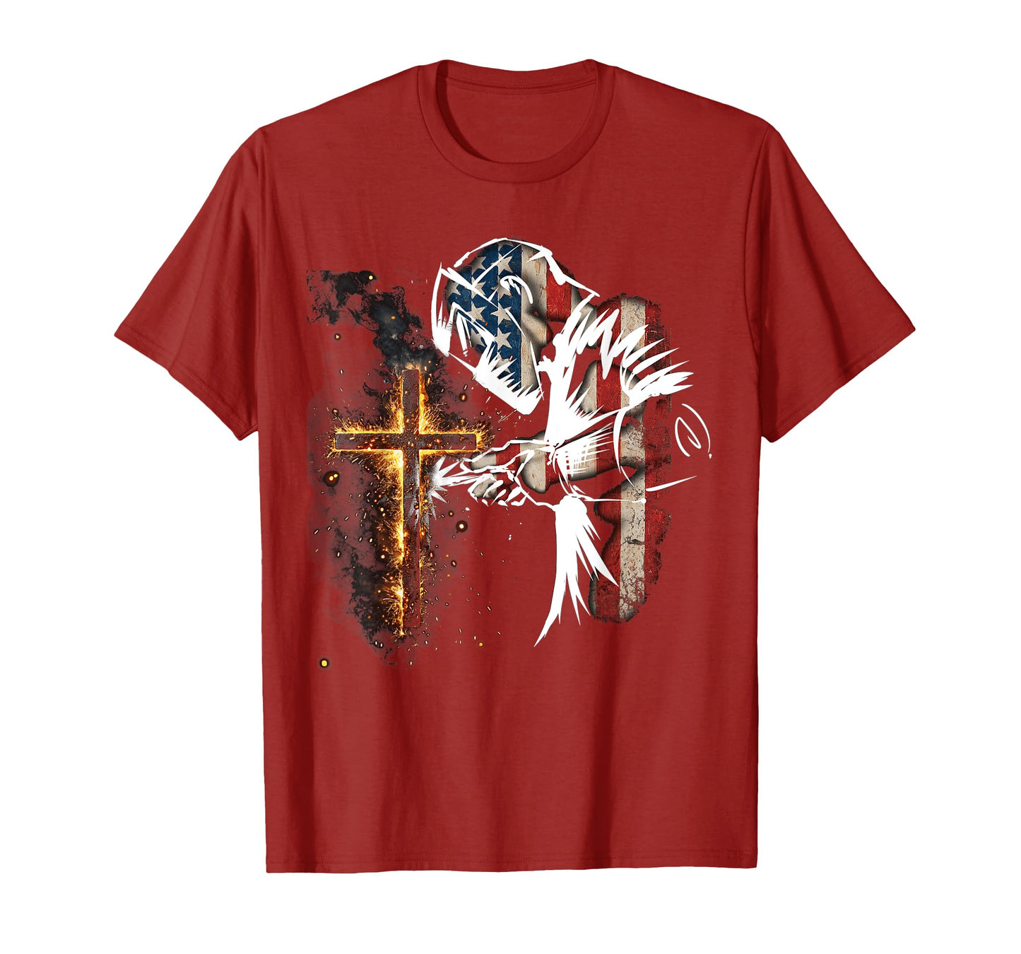 Welder American Flag Mig Tig Welding Faith Cross Christian T-Shirt