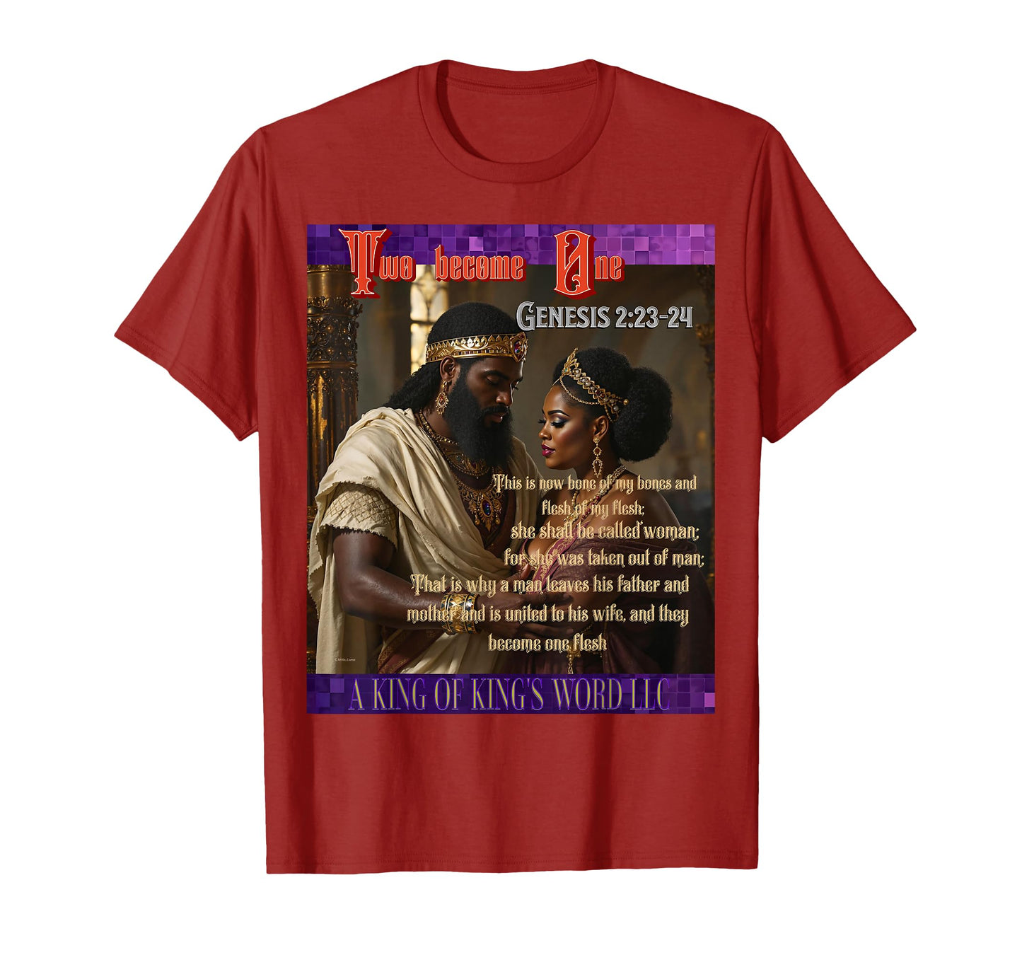 Two Become One Genesis 2:23-24 T-Shirt