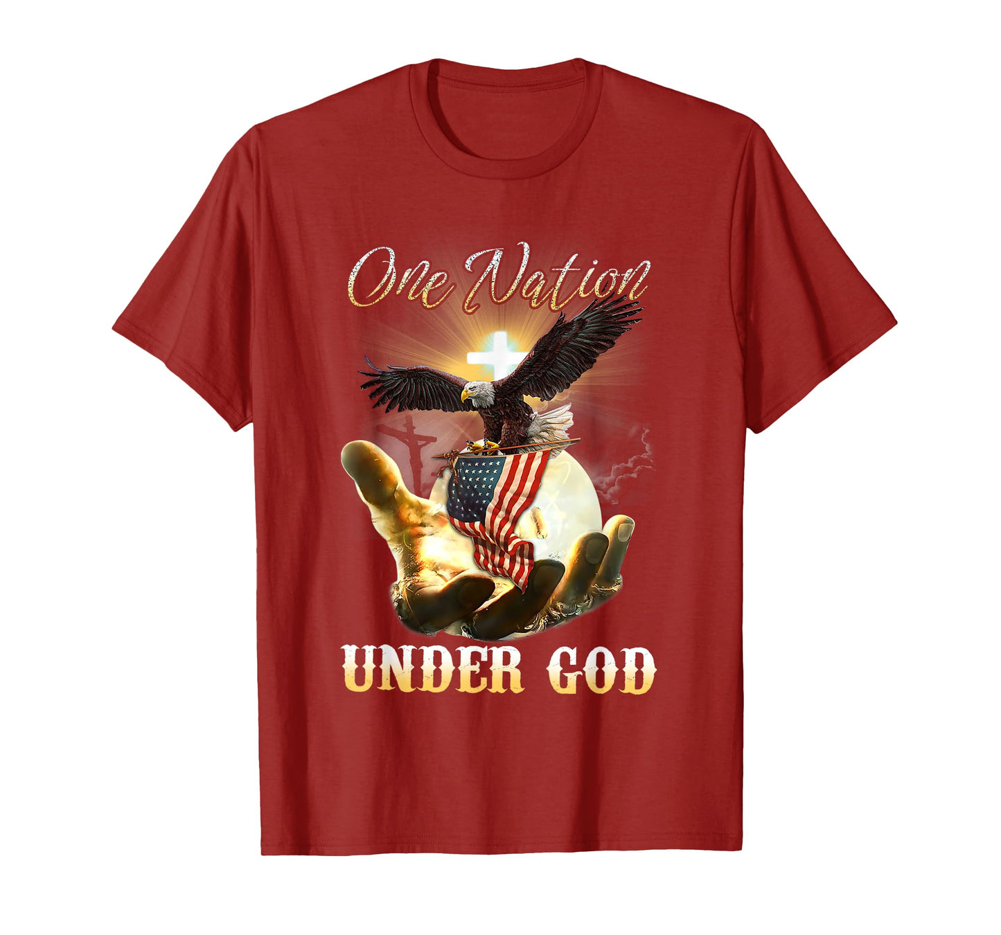 Eagle USA Christian Patriot One Nation Under God T-Shirt