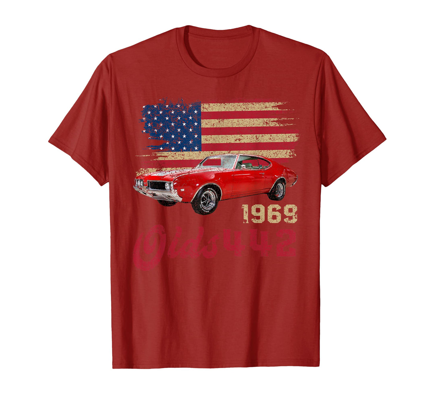 Jersey Style Olds 442 69 1969 Loves Old School Muscle Cars T-Shirt