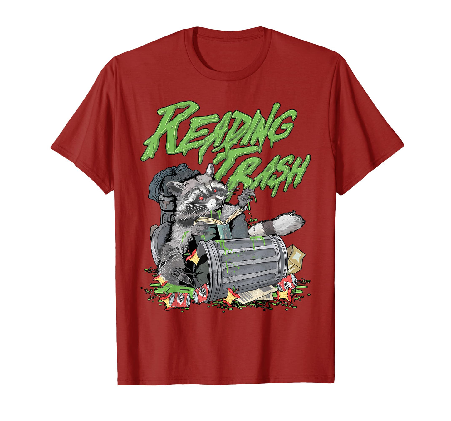 Reading Trash Racoon Bookworm Bookish Librarian Book Lover T-Shirt