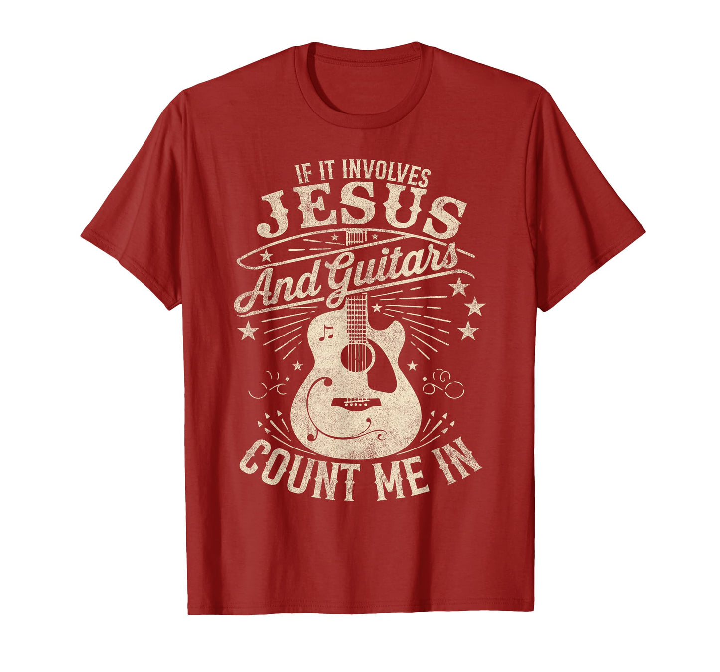 If It Involves Jesus And Guitars Vintage Christian Music T-Shirt