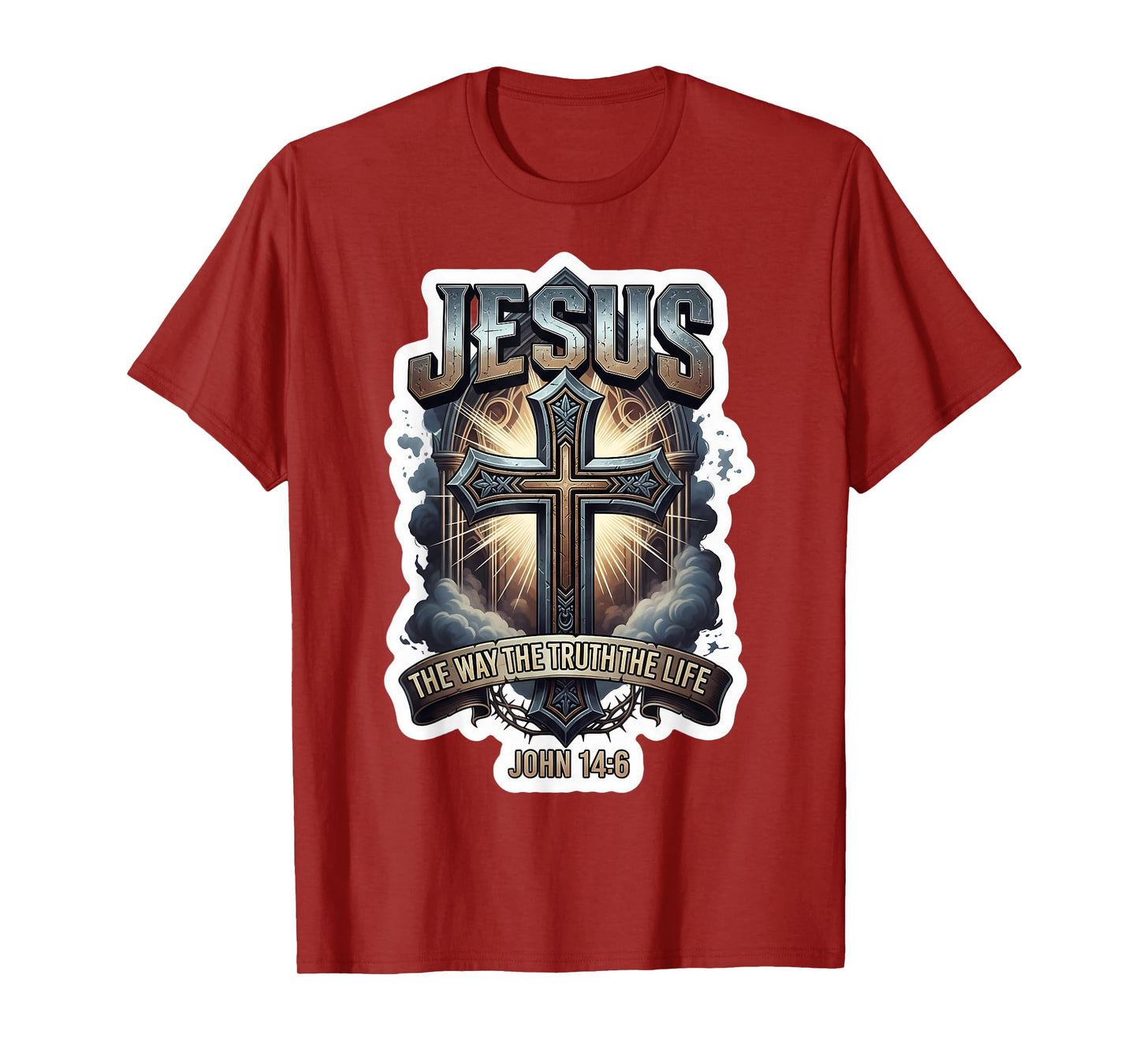 Jesus The Way Truth Life John 14:6 Christian Bible Quote T-Shirt