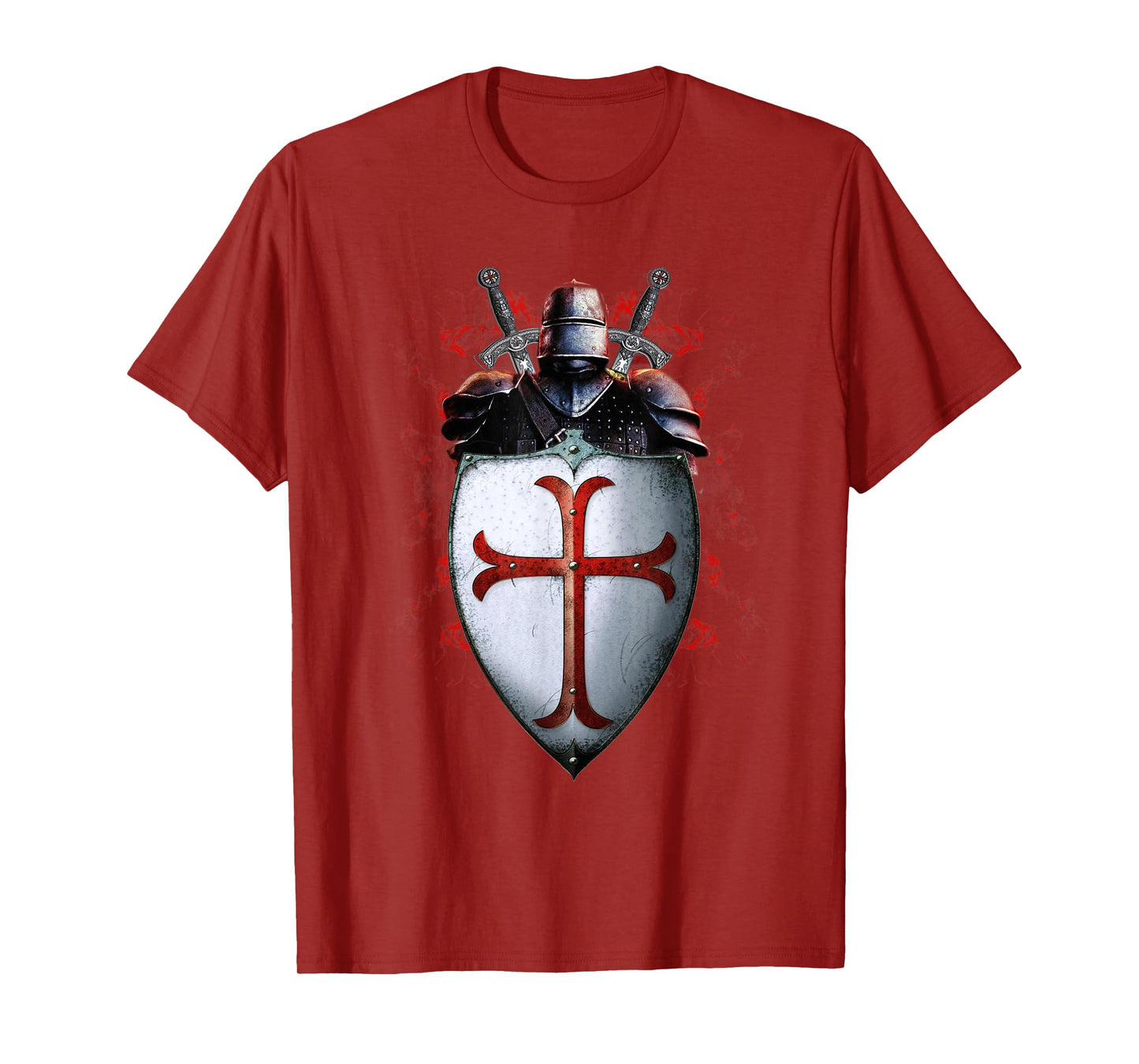 Knights Templar Flag Helmet Cross Sword Gift T-Shirt