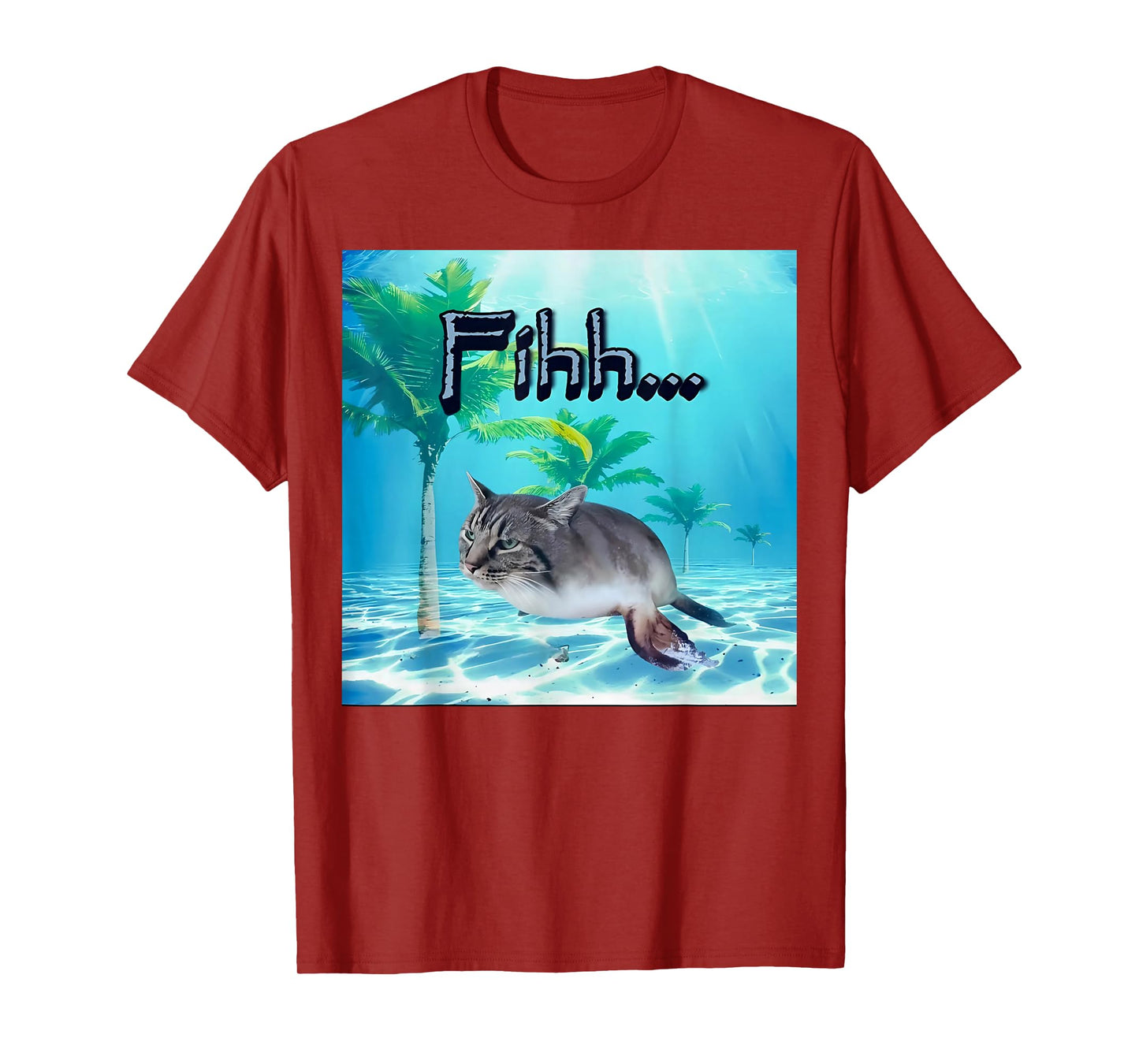 funny brainrot gen z humor cat meme fihh cat fish gen alpha T-Shirt