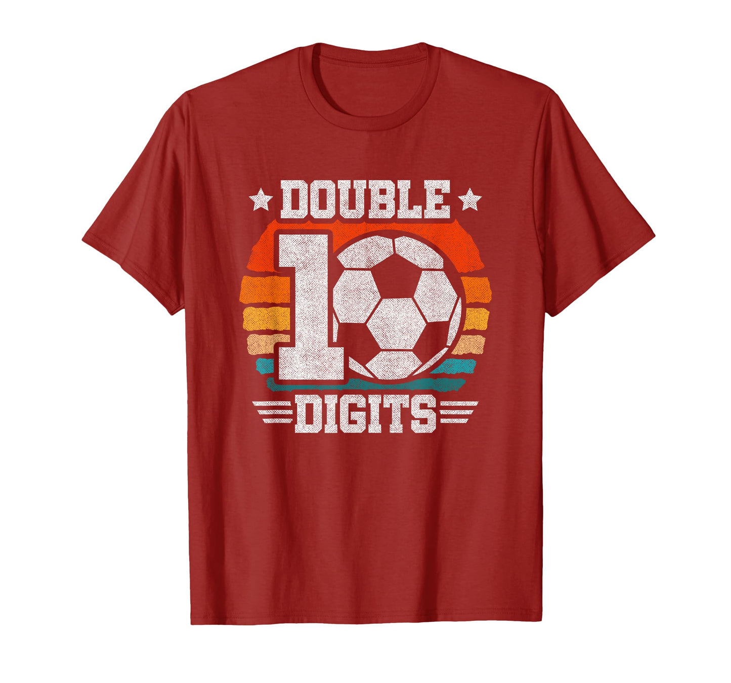 10th Birthday Double Digits - Soccer 10 Year Old Birthday T-Shirt