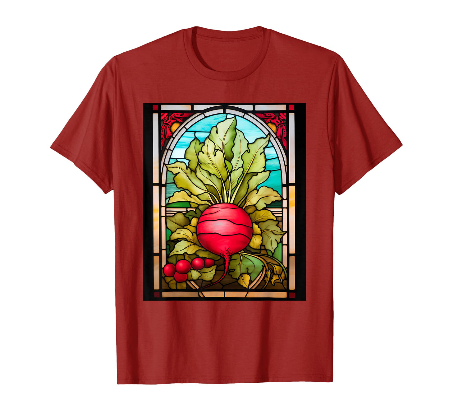Stained Glass Style Radish T-Shirt