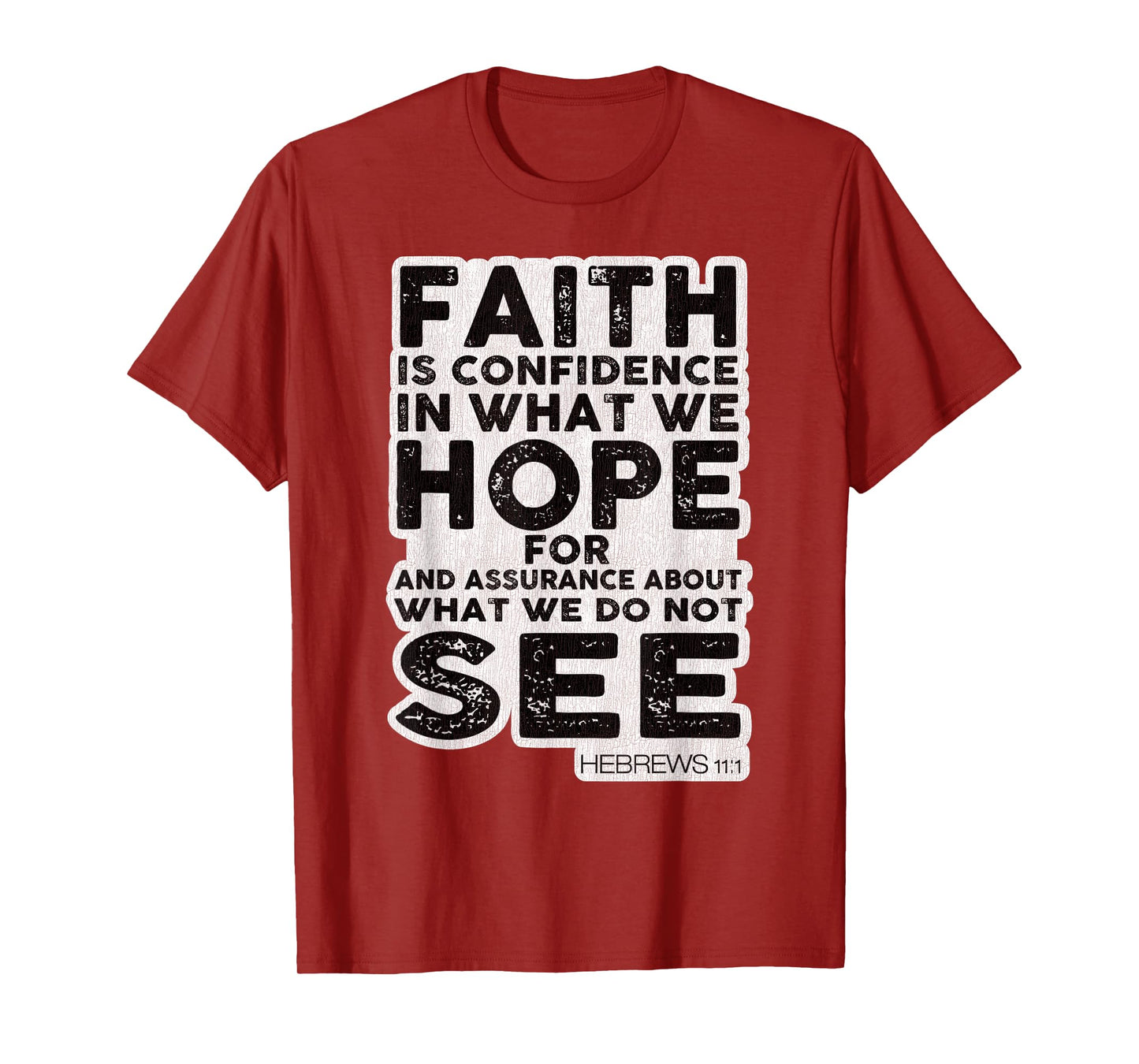 Vintage Faith Is Confidence Jesus Bible Verse Hebrews 11 1 T-Shirt