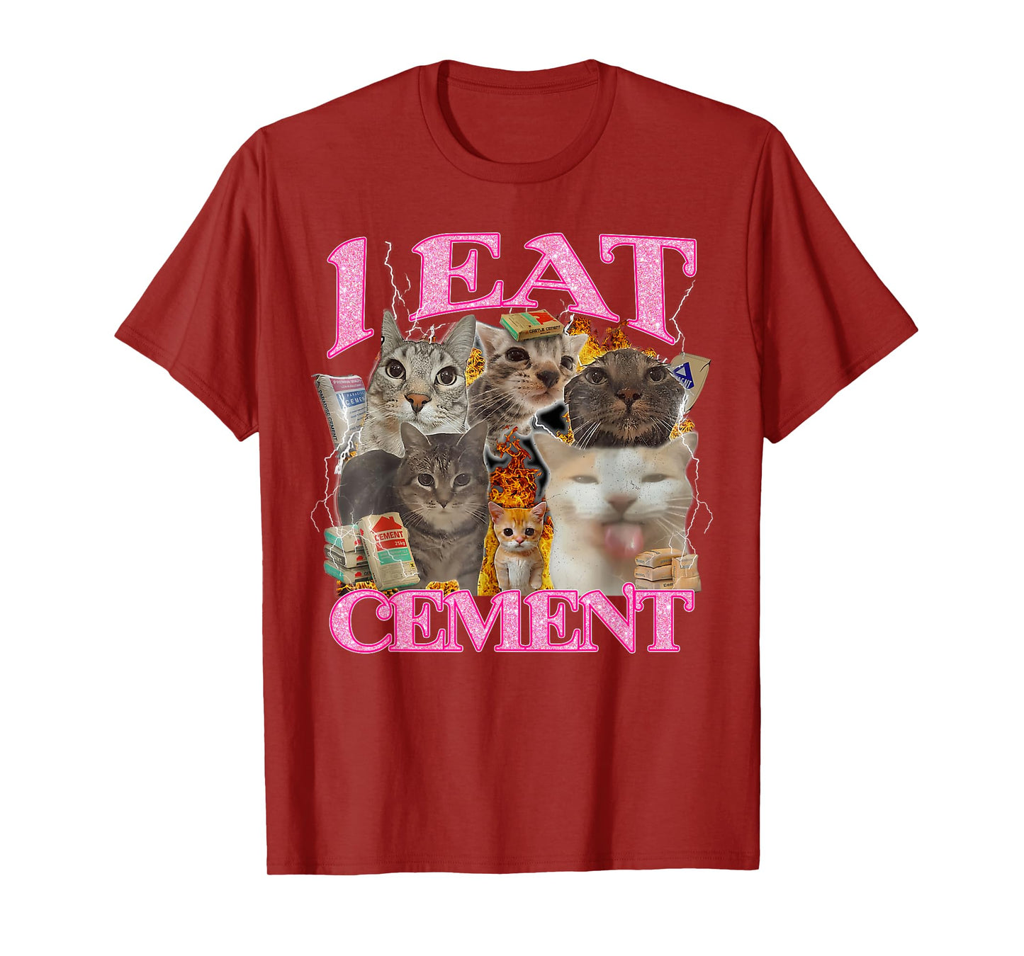 Funny Cat Meme I Eat Cement Japanese Quote Animal T-Shirt