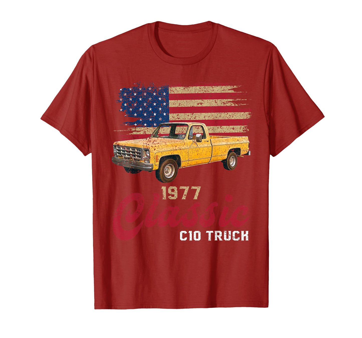 1977 77 c10 truck American Flag T-Shirt