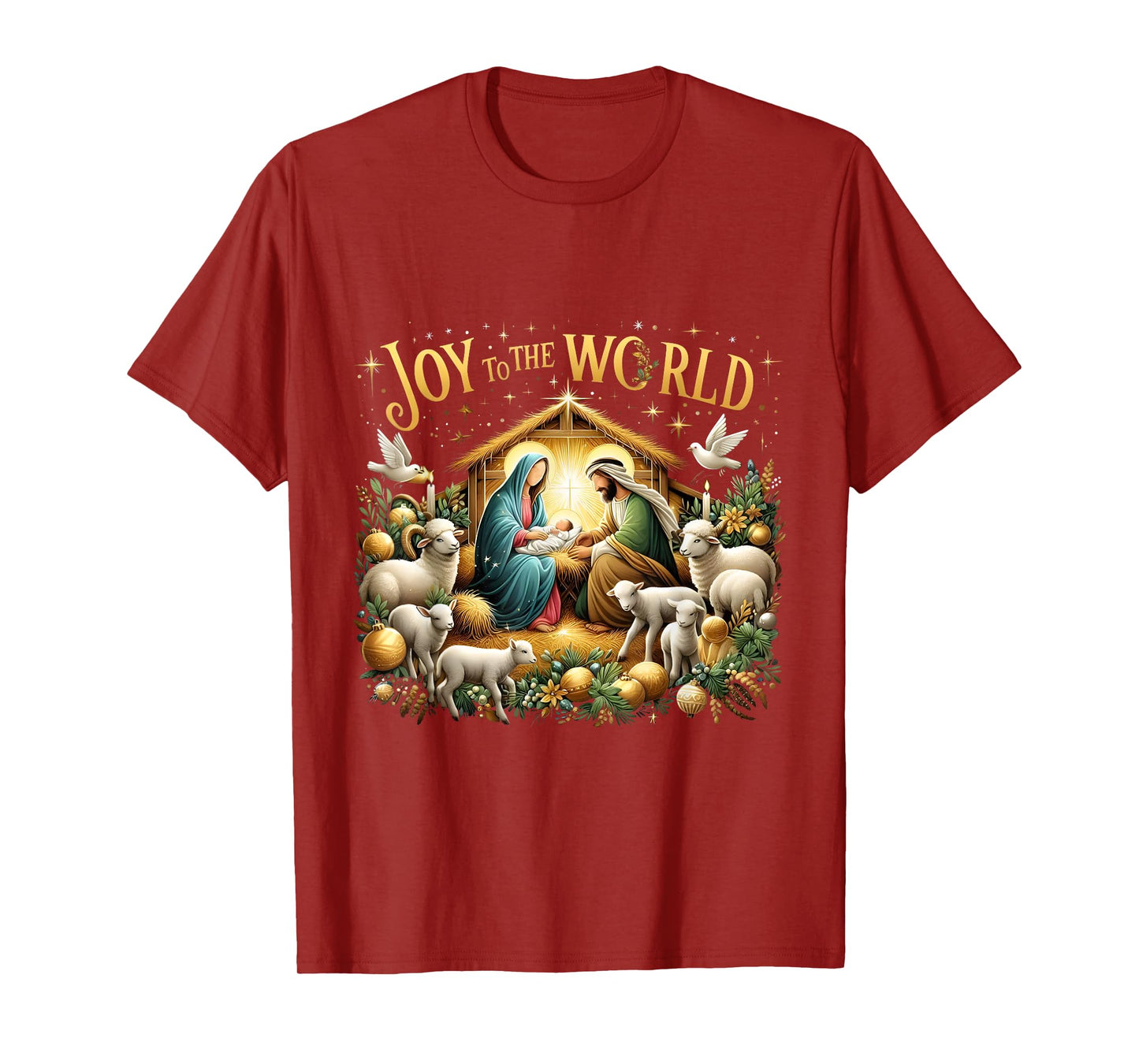 Christmas Nativity Christian Birth Of Jesus Joy To The World T-Shirt