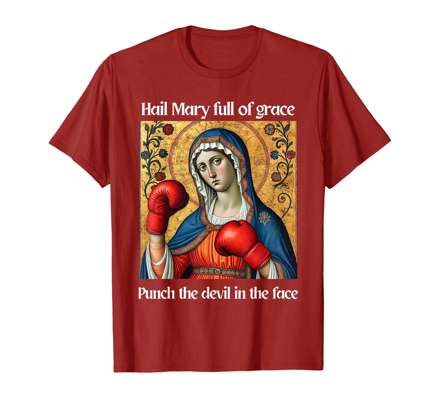 Hail Mary Full of Grace Punch the Devil in the Face T-Shirt