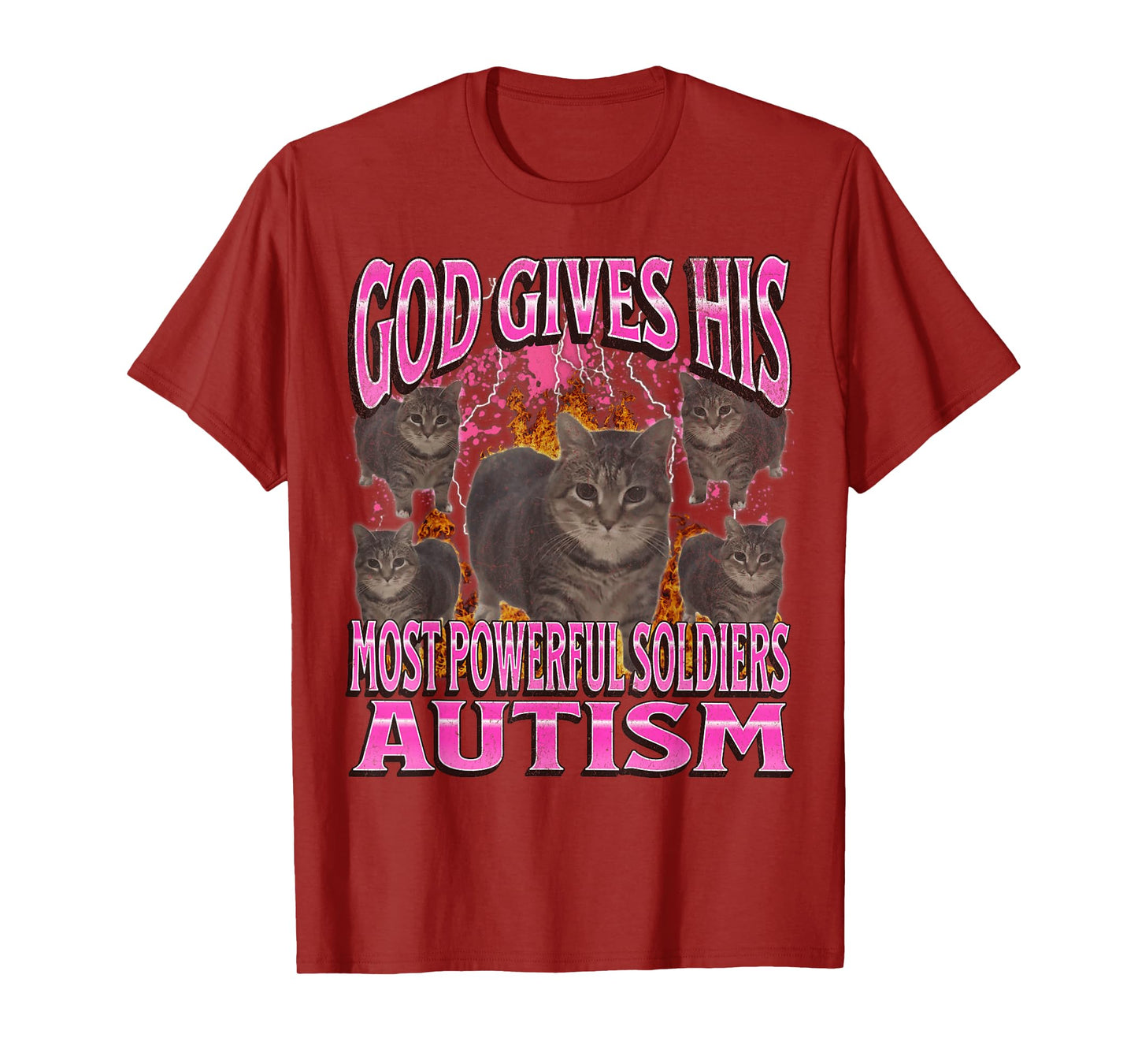God Gives His Most Powerful Autism Funny Cat Meme Bootleg T-Shirt