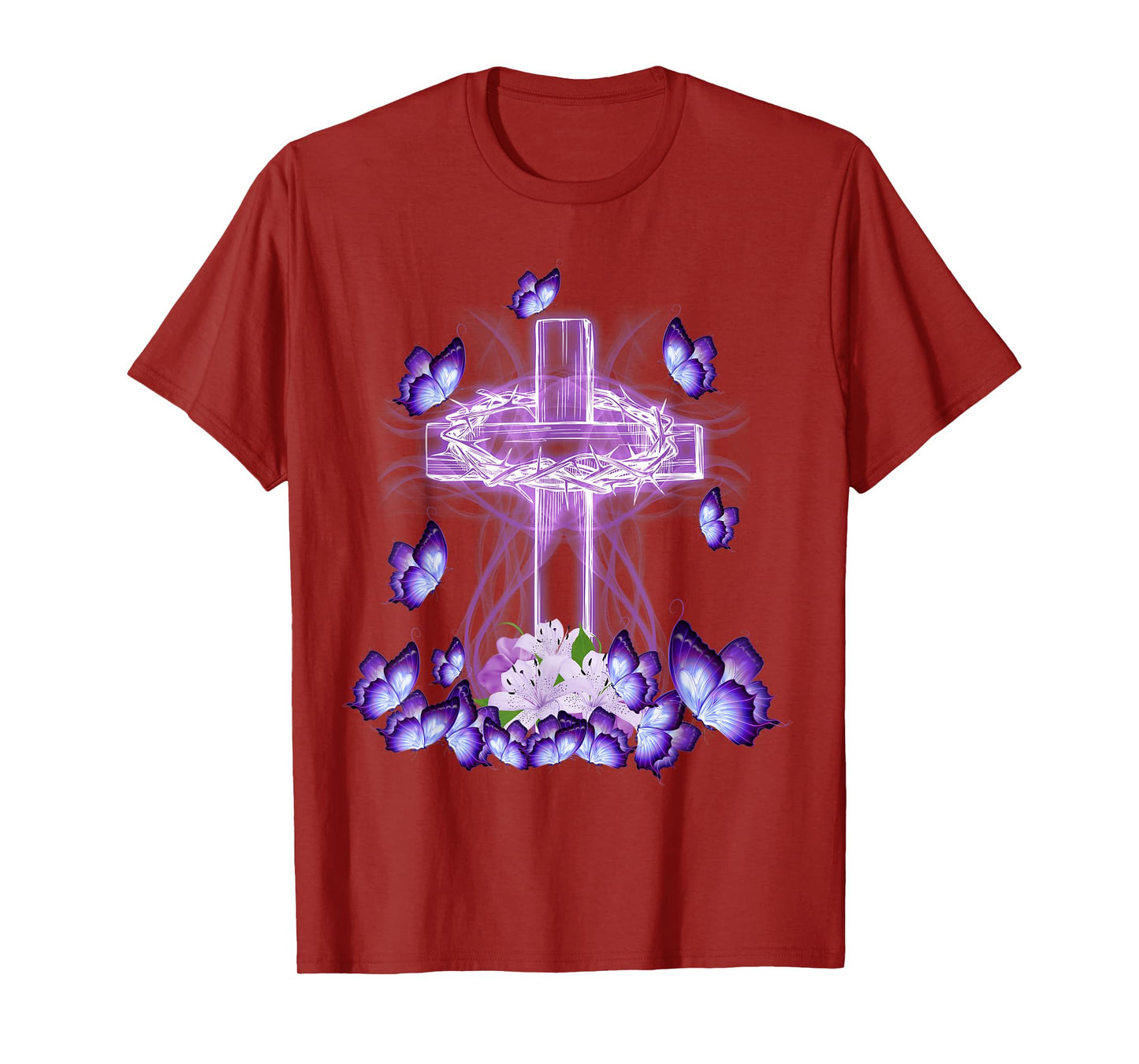 Beautiful Cross And Butterflies Tshirt for Jesus Lovers T-Shirt