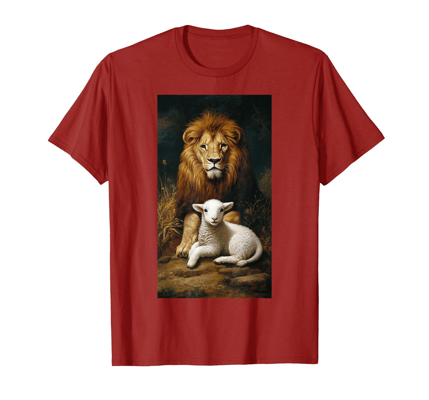 Wildlife Nature Animal lover Biblical themes Christianity Lamb Lion Together Peace Strength T-Shirt