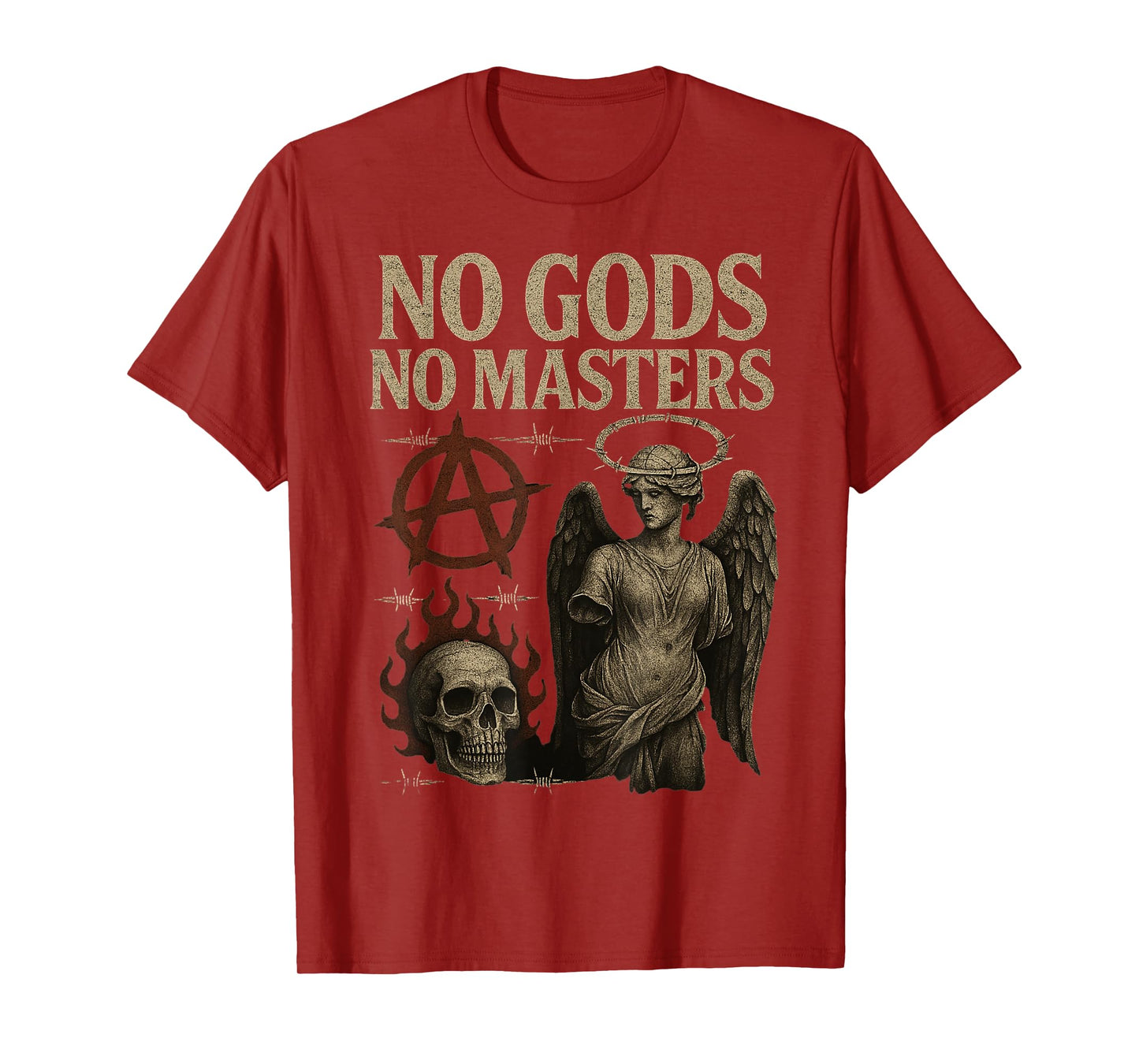 No Gods No Masters Bold Rebel Punk Gothic T-Shirt