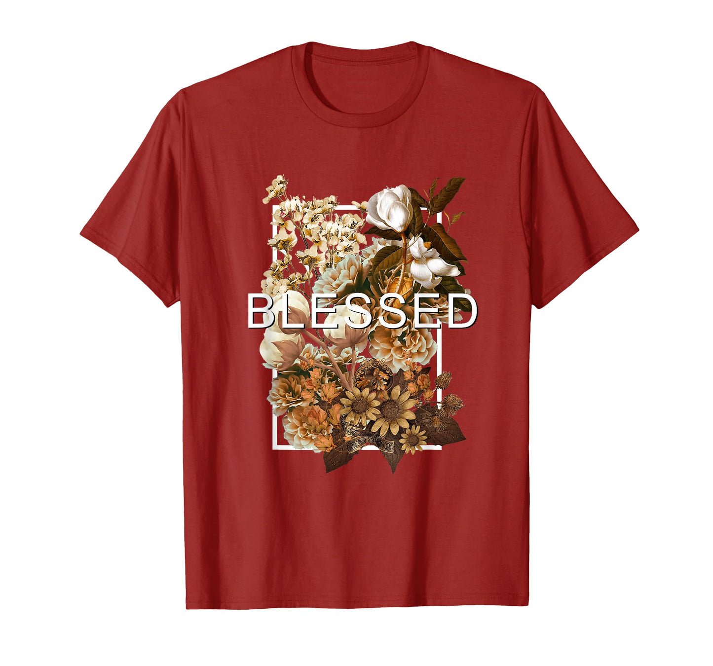 Brown Blessed & Blooming Brown Color Graphic T-Shirt