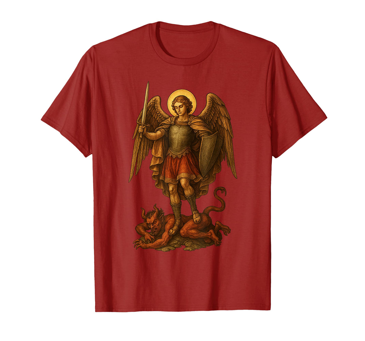 Archangel Michael defeats the devil - St. Michael T-Shirt