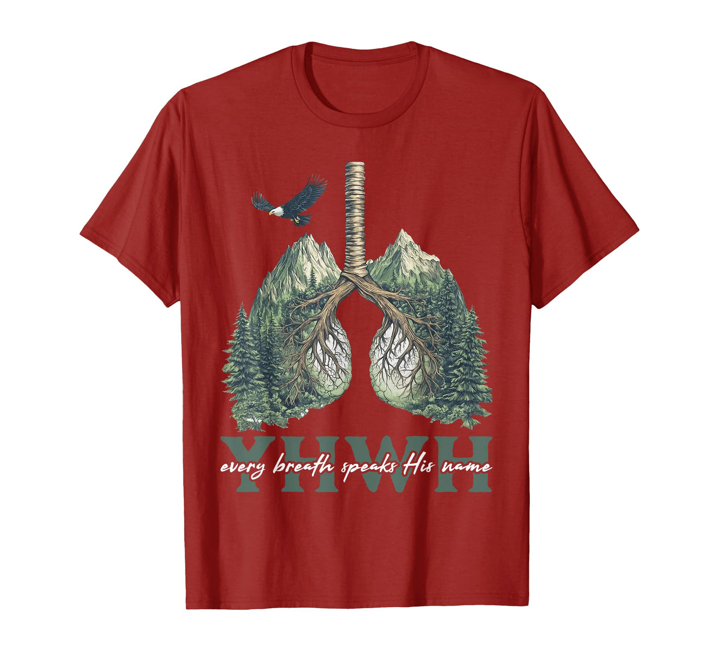Floral Lung Christian Our Very Breath Speaks His Name YHWH T-Shirt