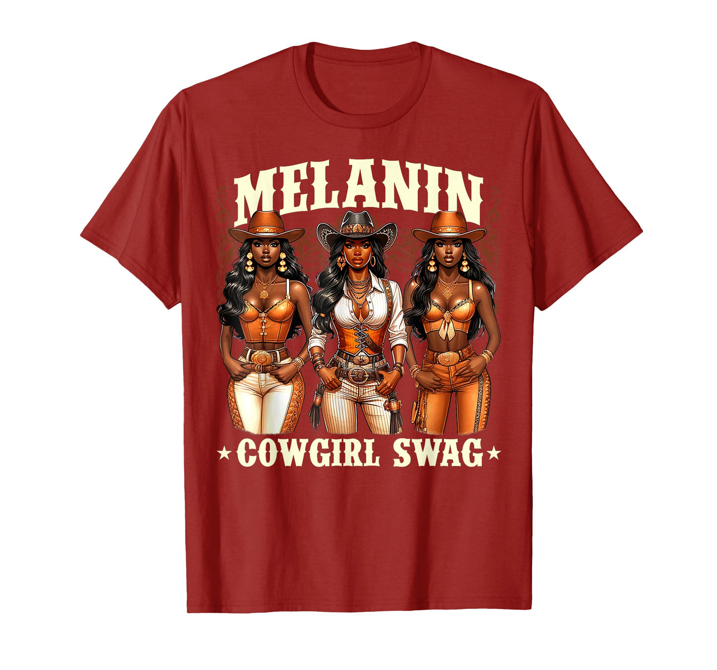 Melanin Cowgirls African Melanin Cowgirl Swag Black History T-Shirt