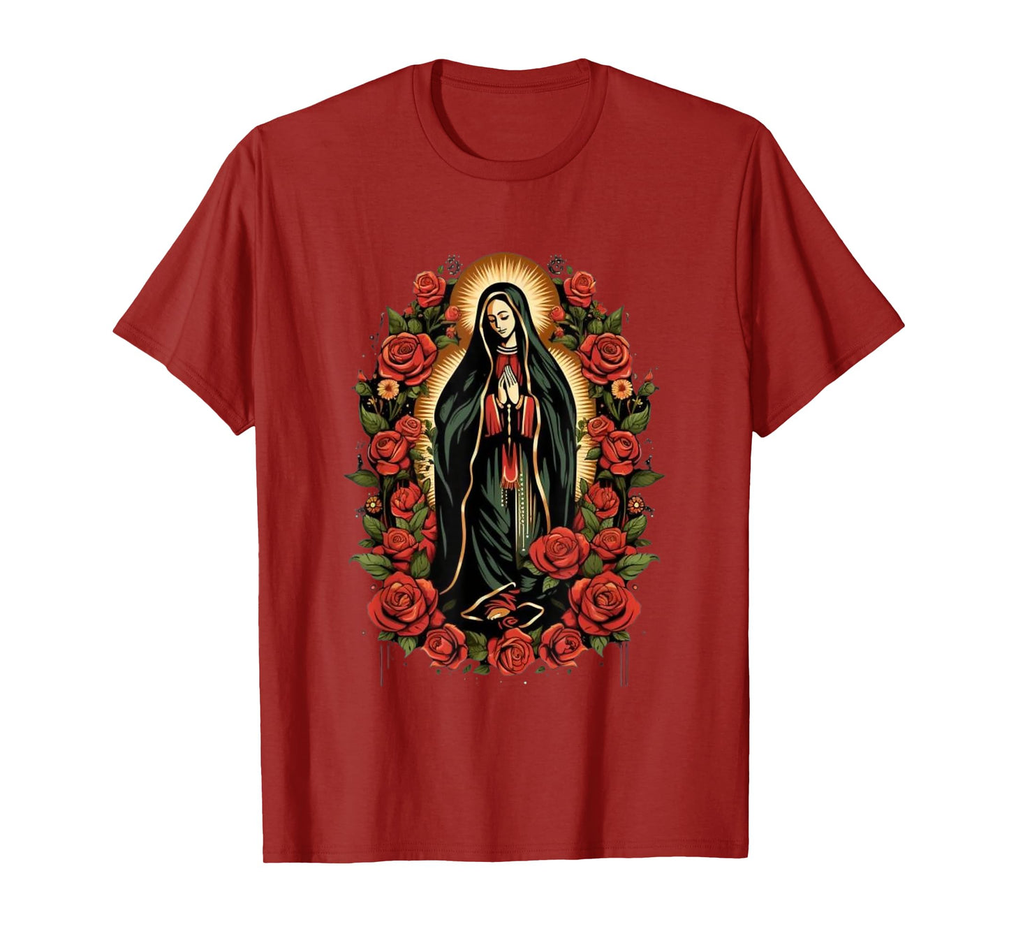 Our Lady De Guadalupe Shirt Men Women Roses T-Shirt