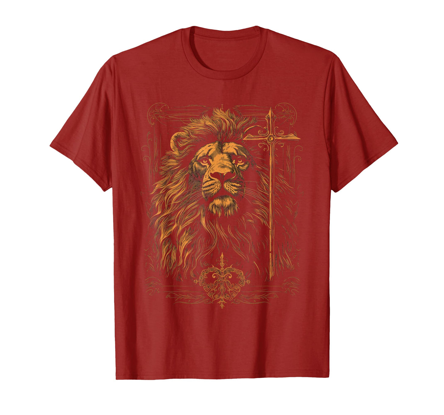 Christian Cross Lion Religious Faith Jesus Pastor T-Shirt